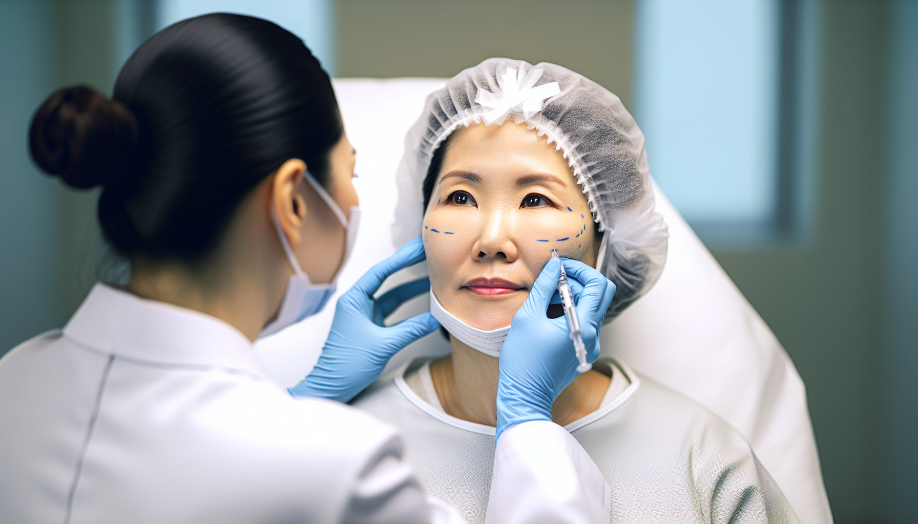 Woman receiving cheek augmentation with Restylane Lyft