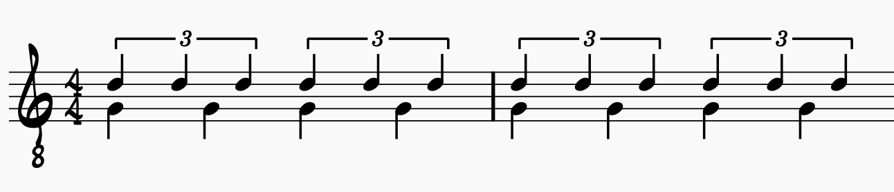 Common Polyrhythms: 3 over 2 Polyrhythm using quarter notes