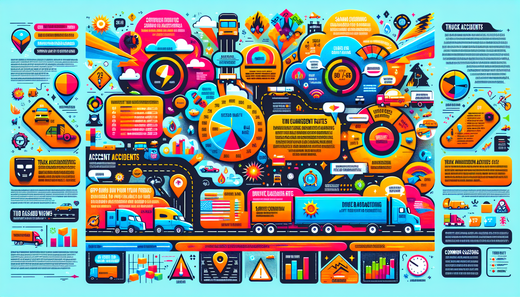 An infographic depicting the statistics of truck accidents in Savannah.