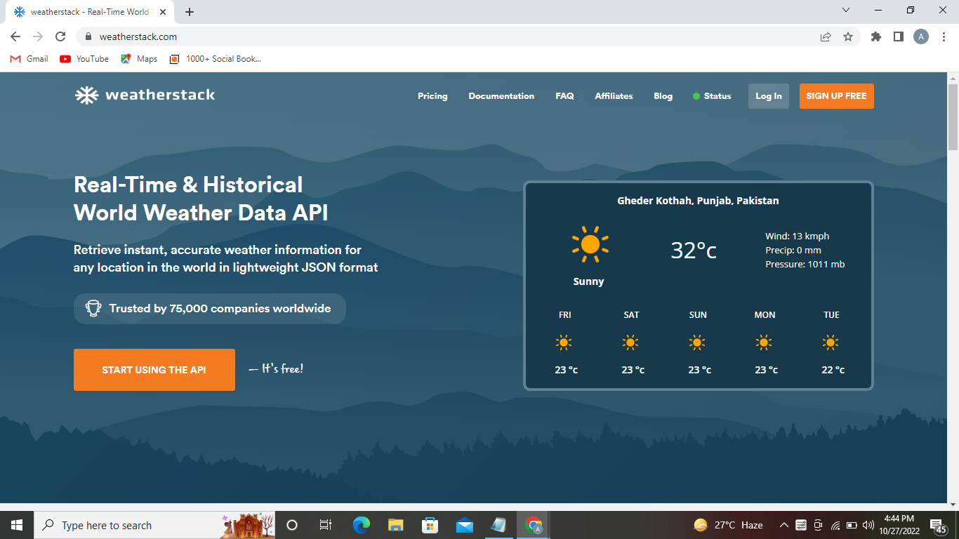 best weather api giving hourly forecasts