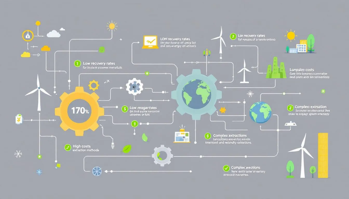 Challenges faced in the rare earth magnet recycling industry.
