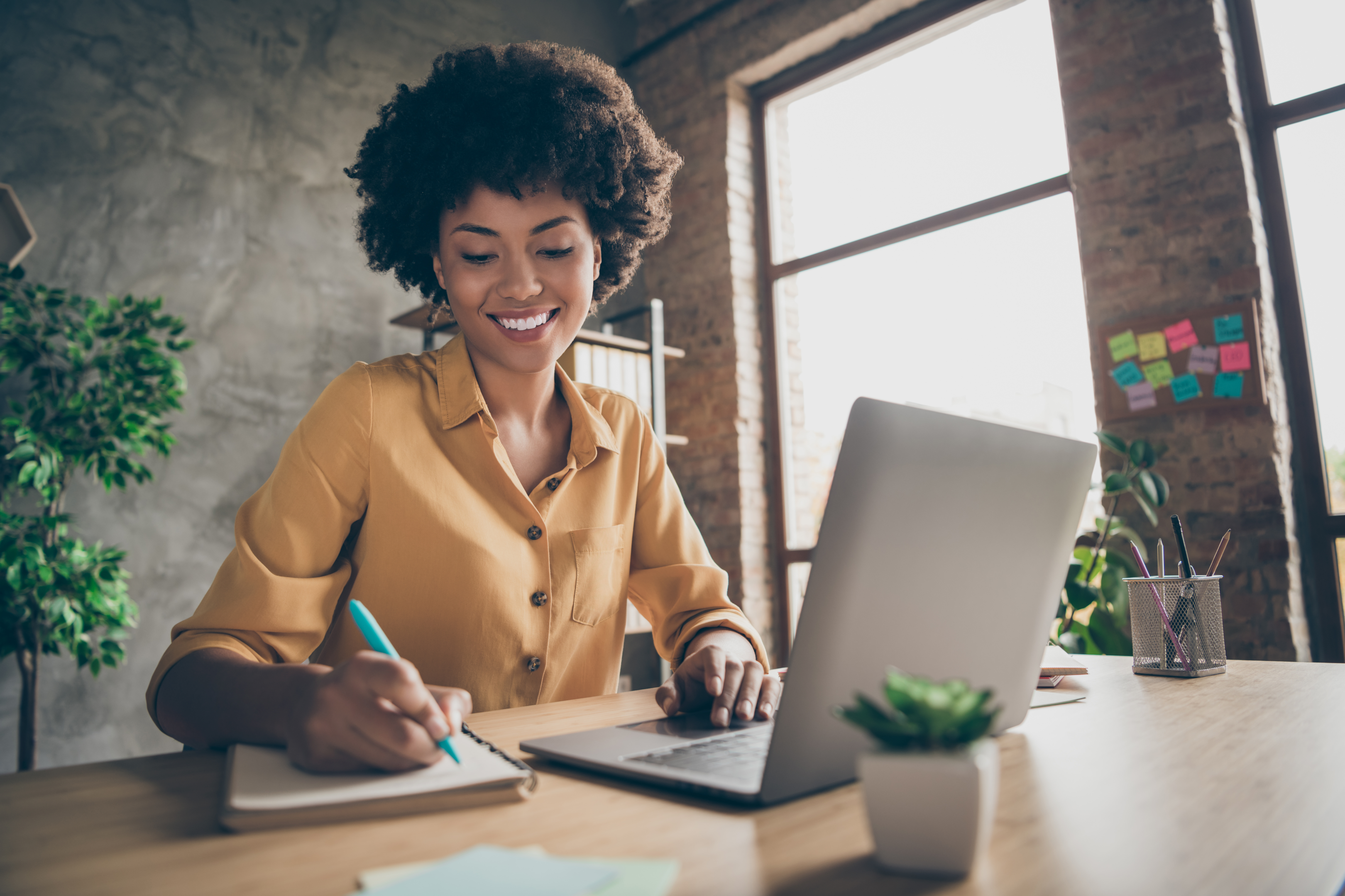 woman taking approved training program online