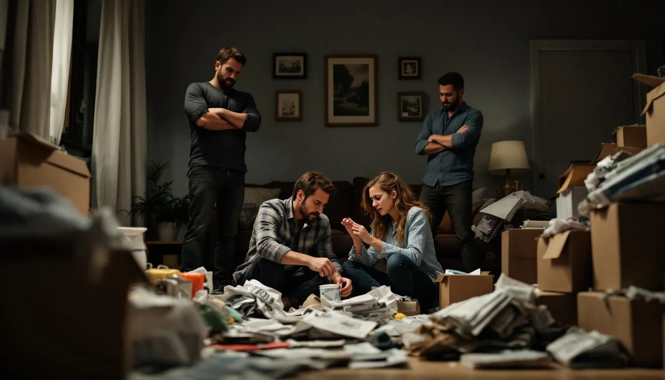 The impact of hoarding on family members, illustrating family conflict.