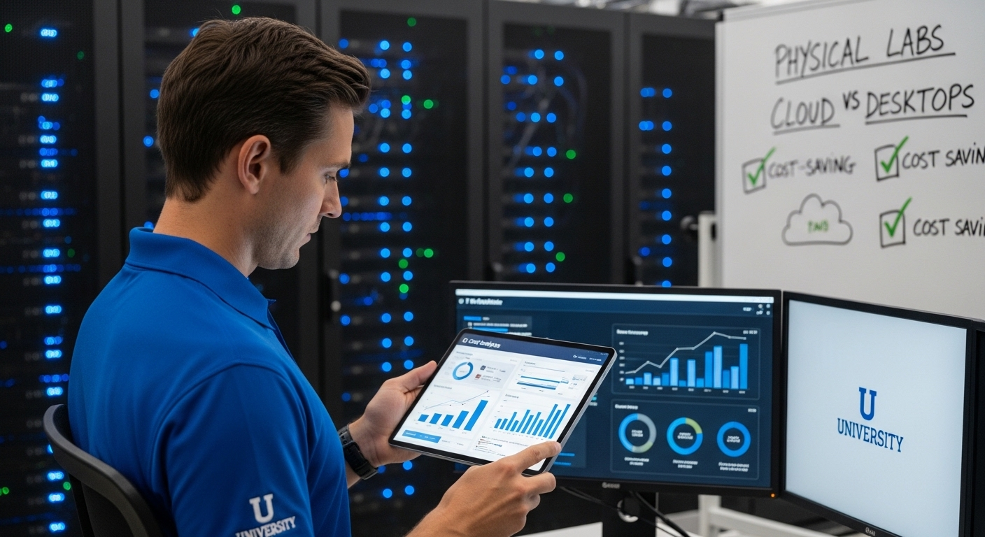 Educational institution reducing hardware costs by shifting from physical labs to cloud-based desktops.