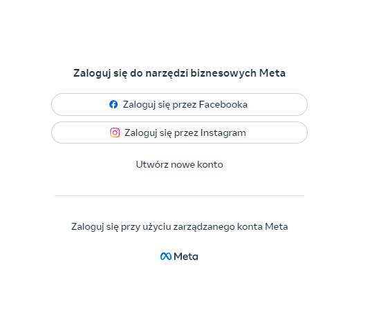 Logowanie przez Facebook lub Instagram