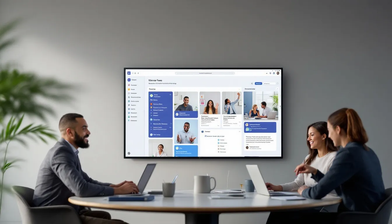 Une capture d'écran de Microsoft Teams montrant les membres de l'équipe et les fonctionnalités principales.