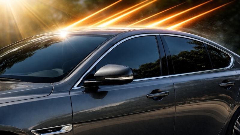 Ceramic tinted windows refelcting UV rays back