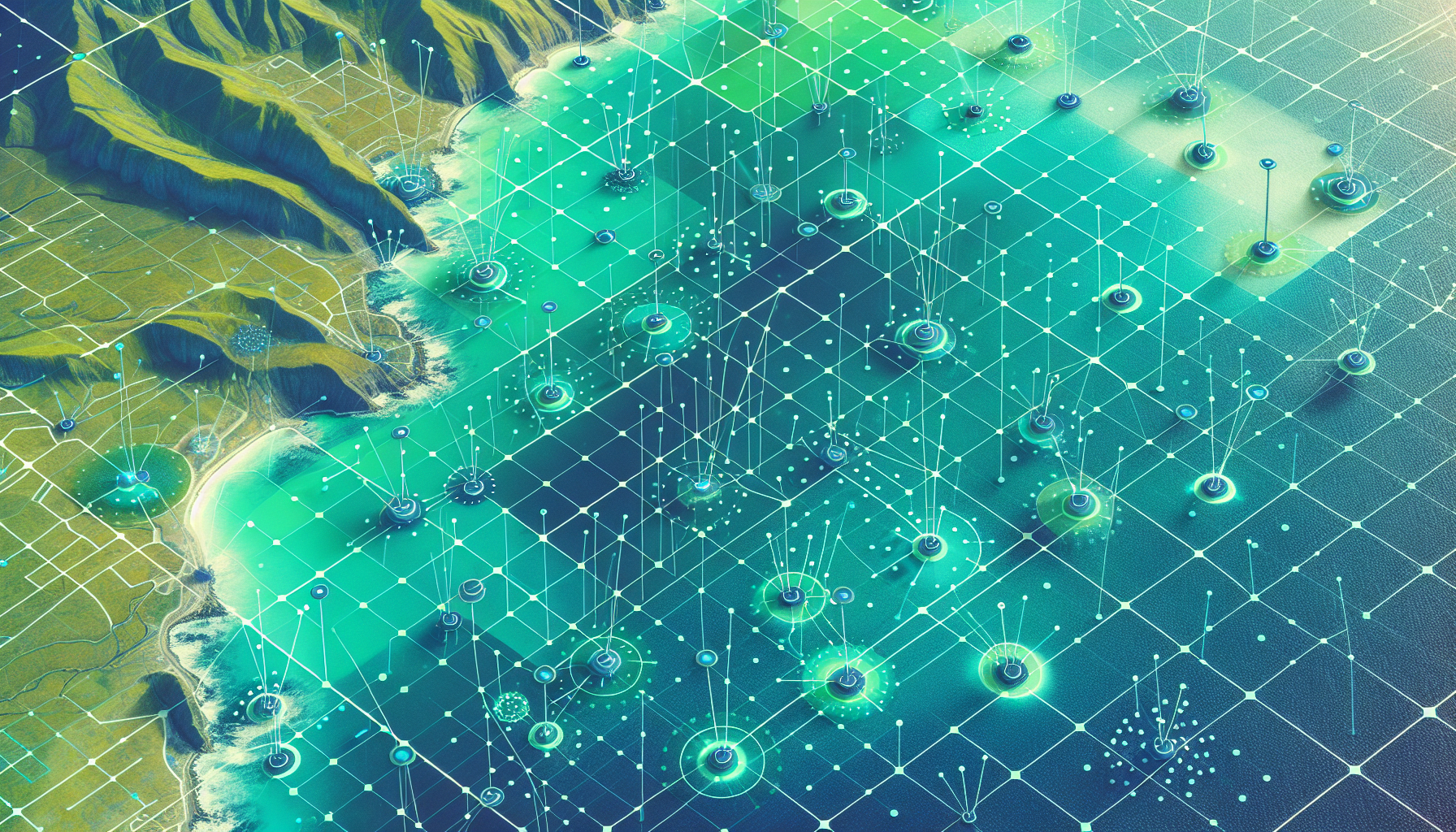 Misaligned grid lines representing spatial resolution issues in data measurement