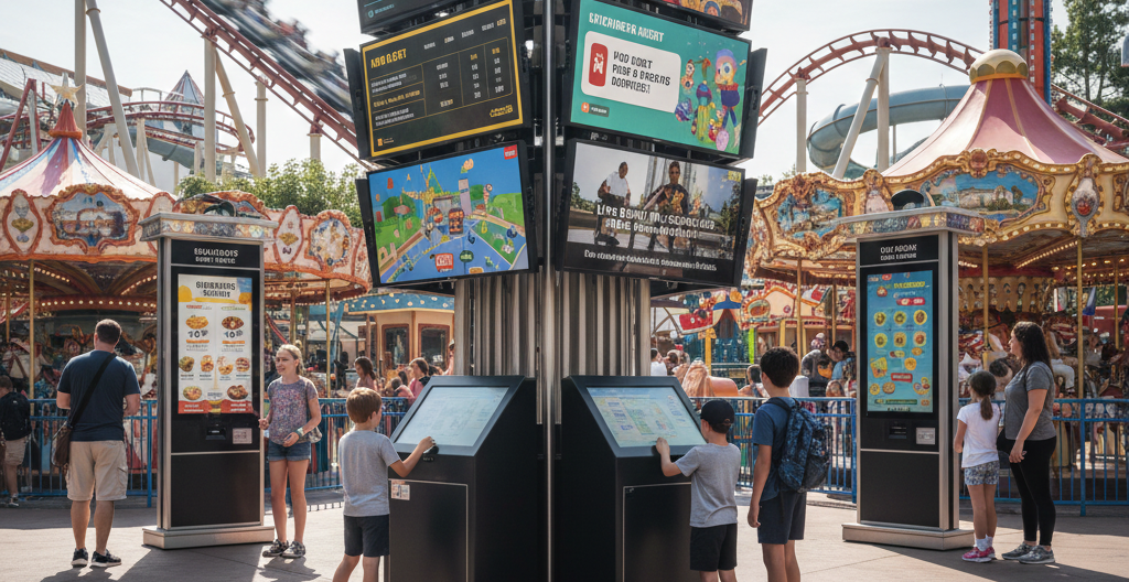 the benefits of digital signage for amusement parks