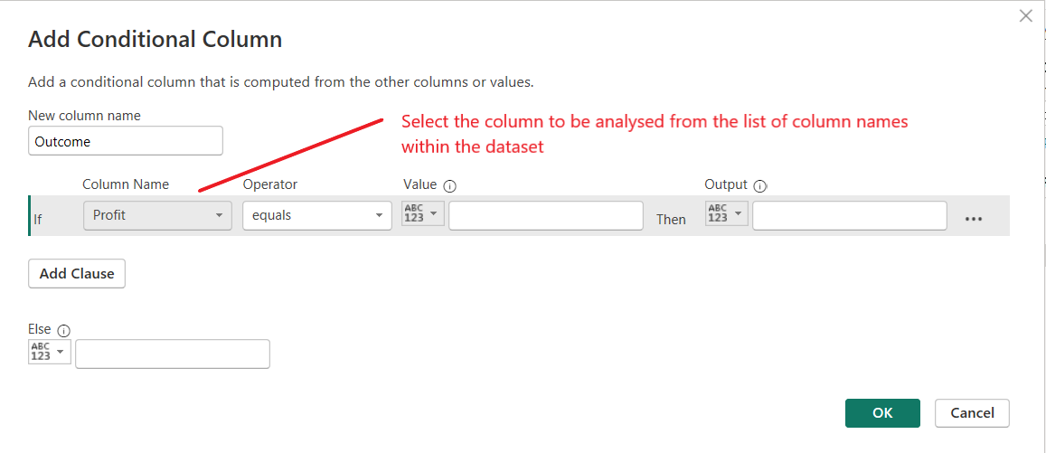 Select Column for IF statement
