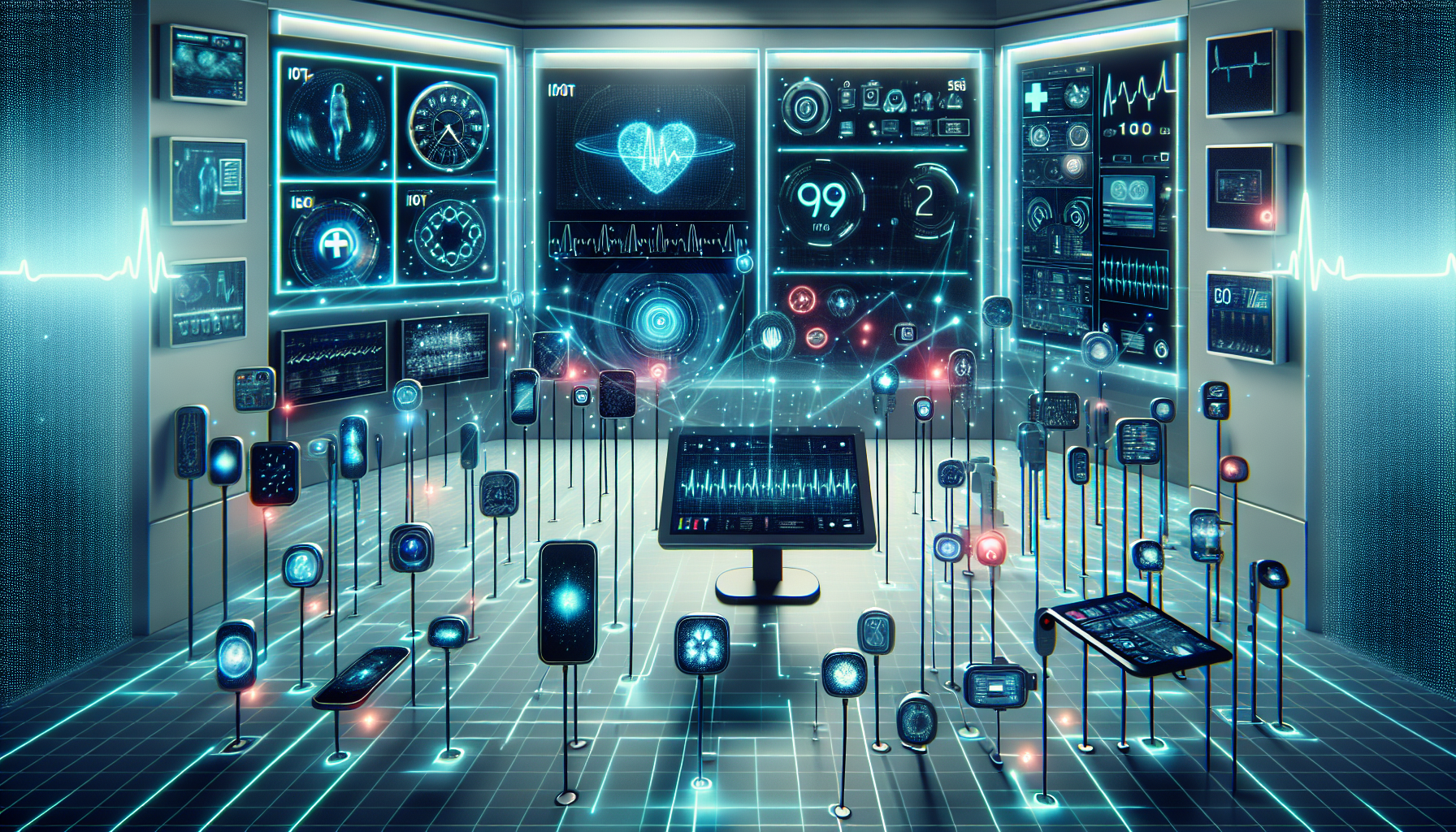 Illustration of medical equipment and IoT devices