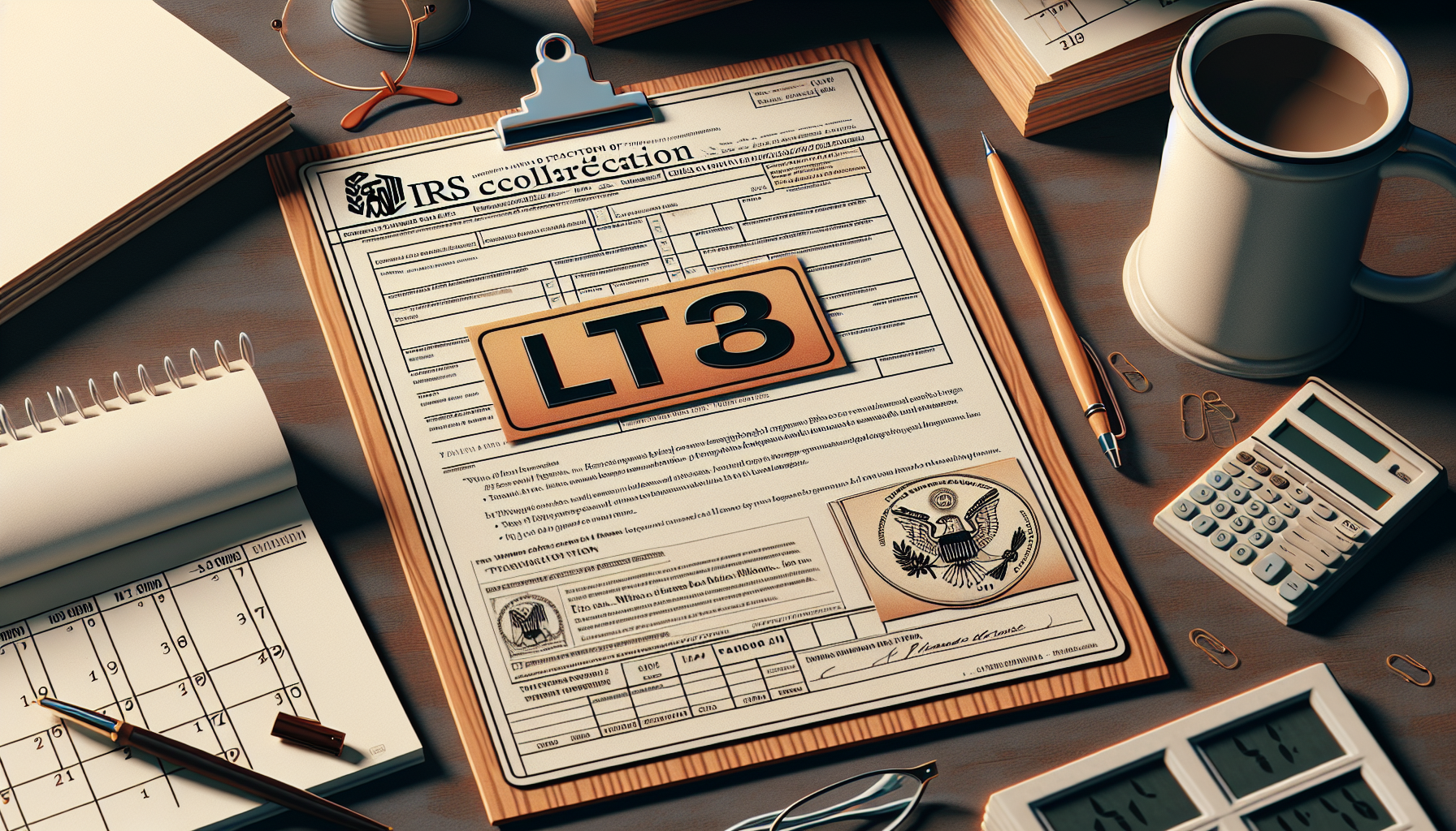Illustration of IRS notice with LT38 label