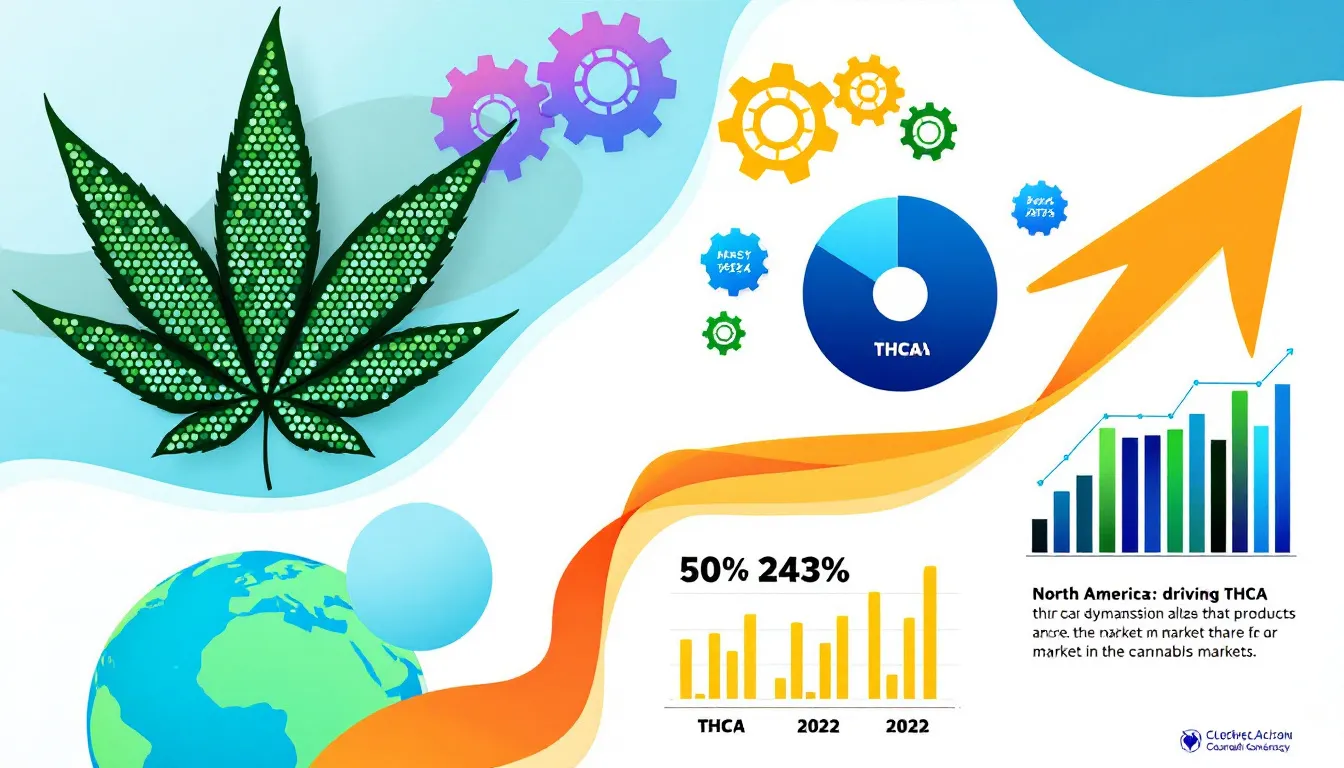An infographic illustrating market dynamics driving THCA sales in the cannabis industry.