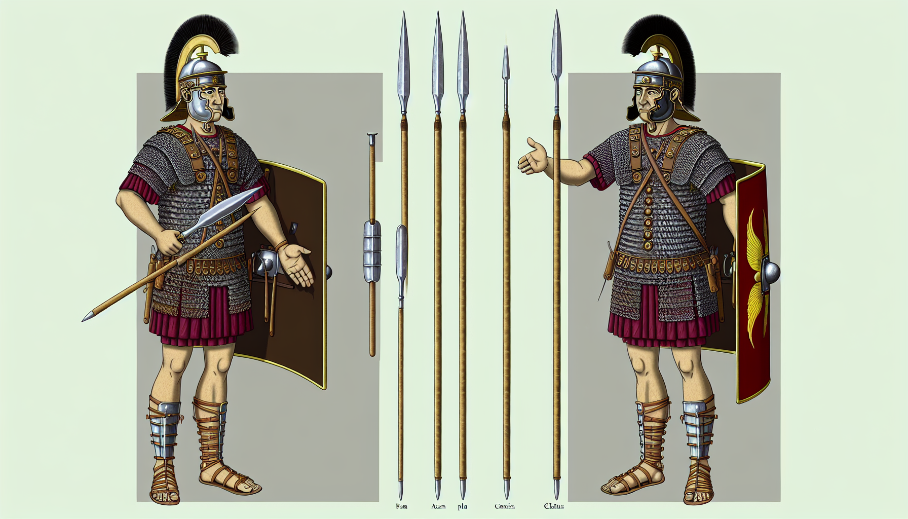 Roman Principes with their standard weaponry
