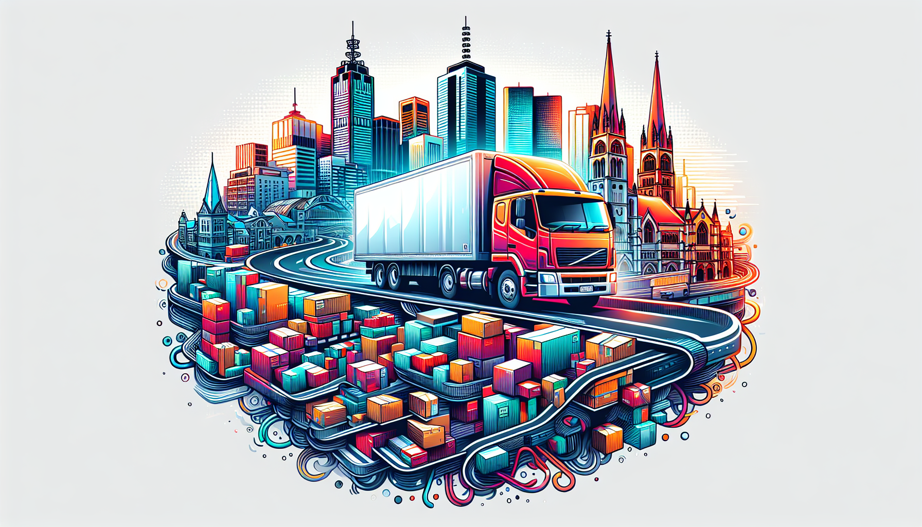 Illustration of a moving truck in Melbourne