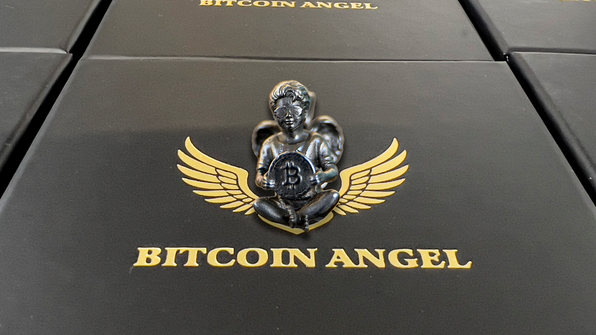Hand-finished Bitcoin Angel HODL Talisman/Pendant design in silver