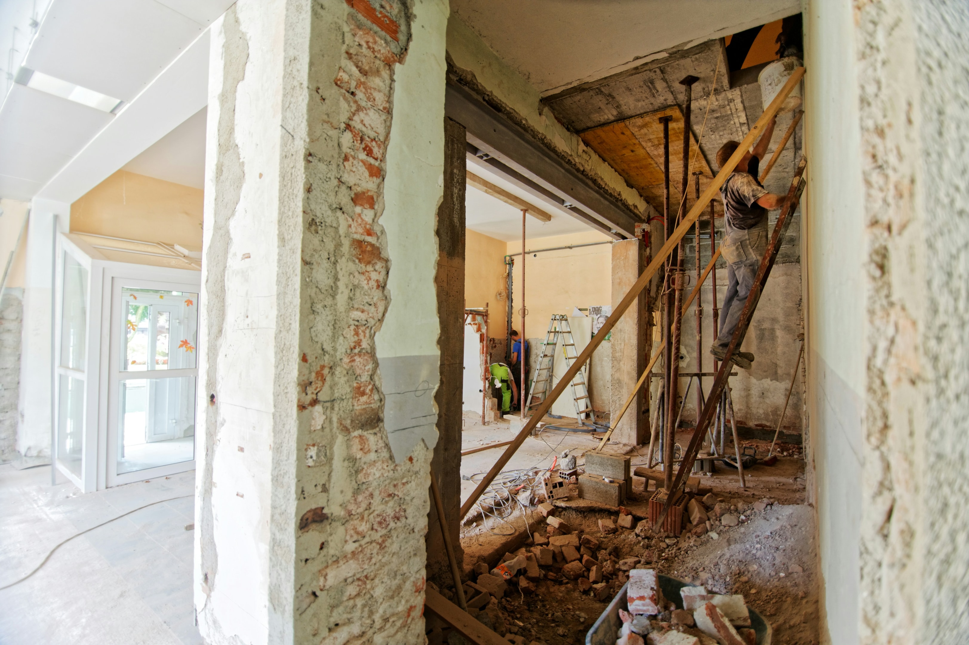 Historic house in the midst of house renovations. 