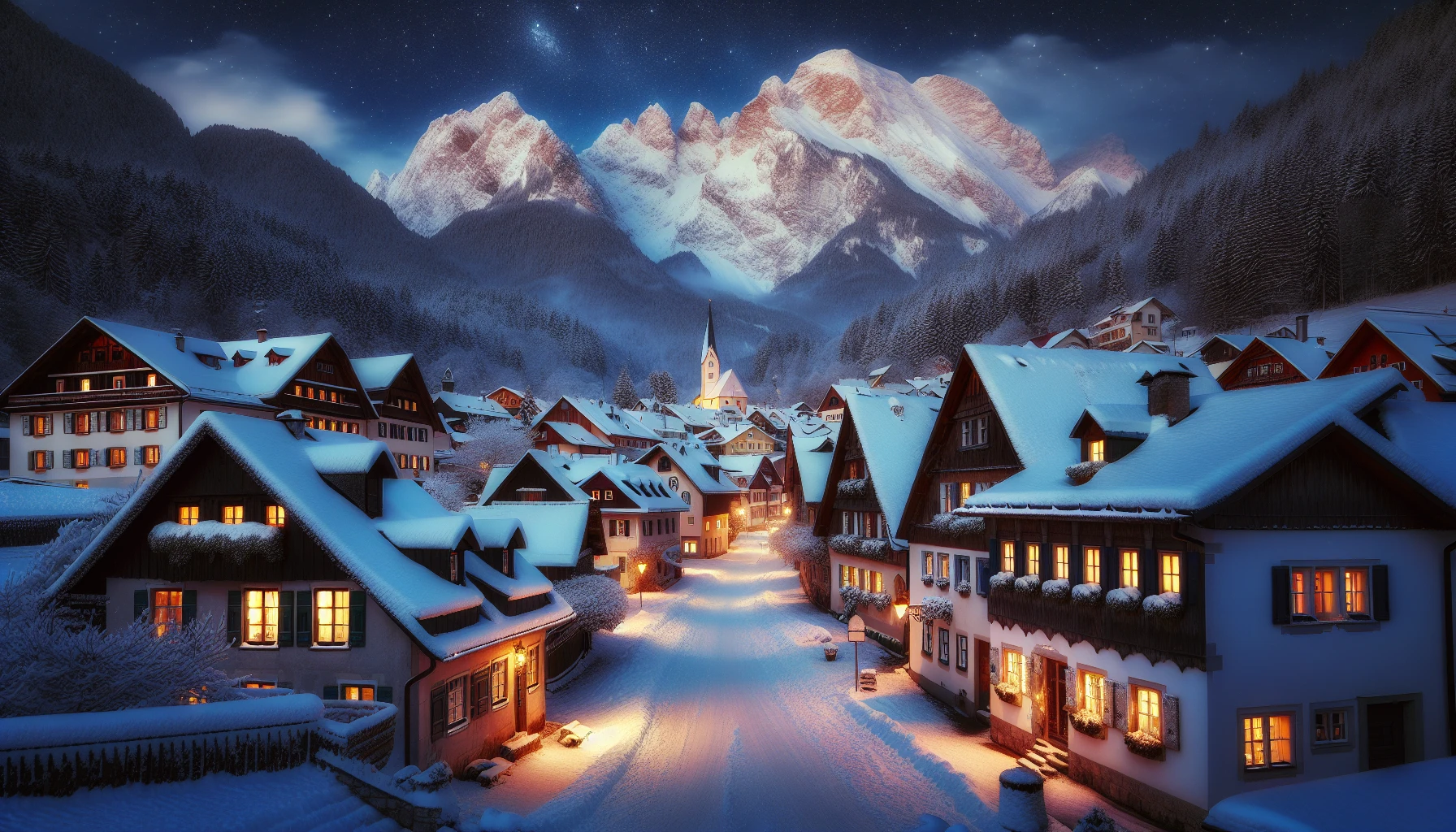 Cozy Mystery Novels to Curl Up With: A quaint snowy town with charming old buildings