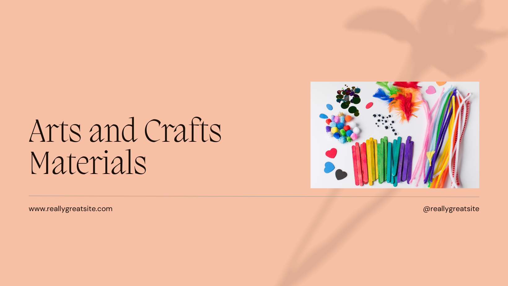 "Bright, collage of essential arts and crafts supplies arranged for a kids’ activity setup."