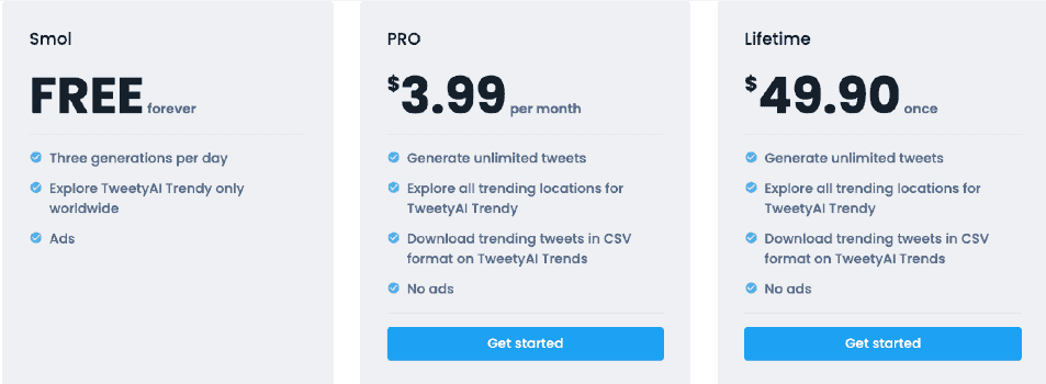 tweety ai - pricing