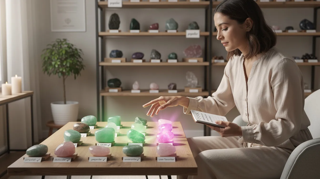 The image depicts a collection of heart chakra stones, including rose quartz and green aventurine, arranged harmoniously to symbolize emotional healing and balance. These crystals are known for their ability to promote compassion, self-love, and inner peace, making them essential tools for clearing emotional blockages and fostering well-being.