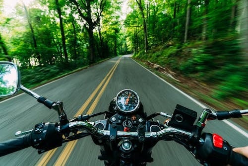 Motorbike exploring the roads and byways on day trips from Greenwich CT
