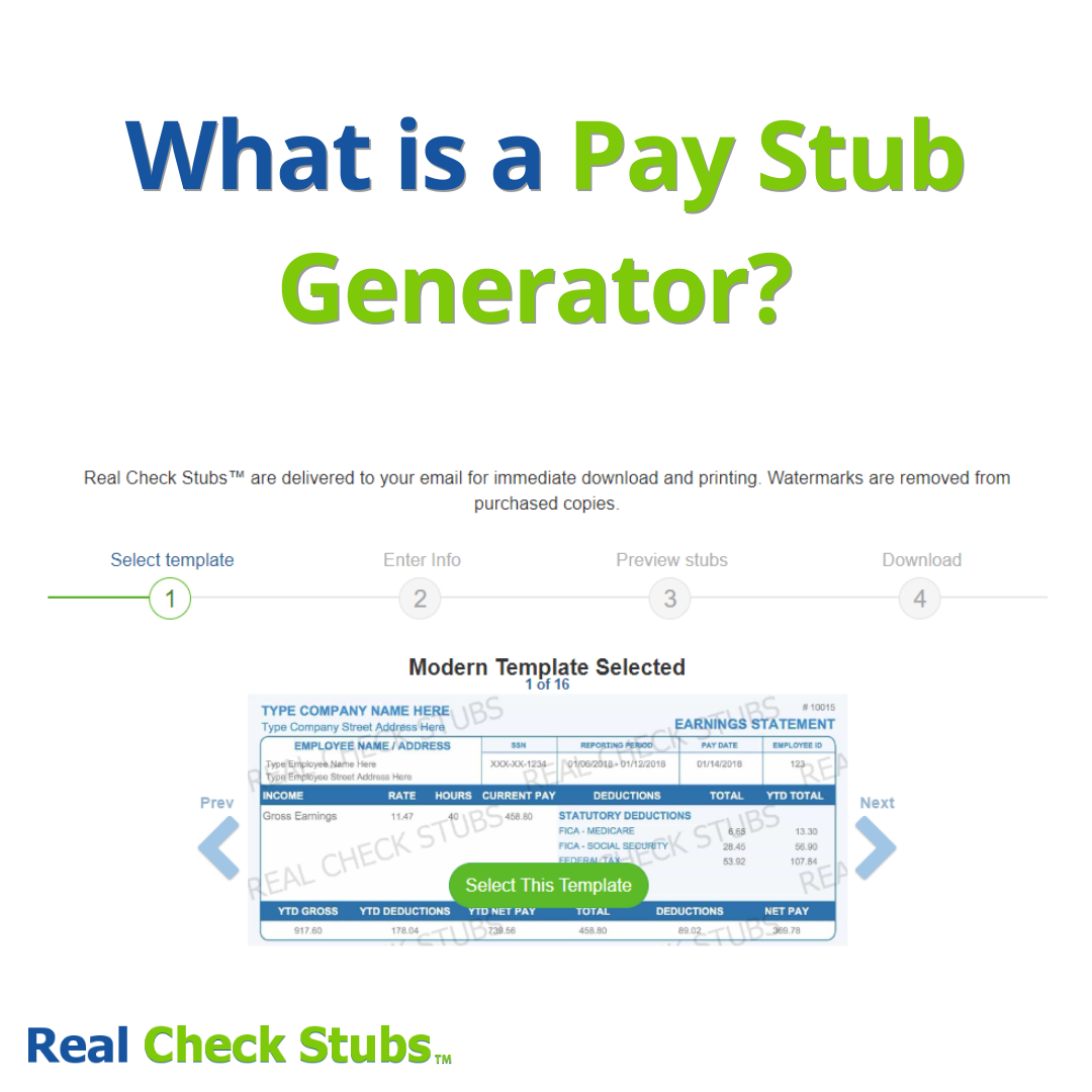 A pay stub generator generates pay stubs for employers and our employees.