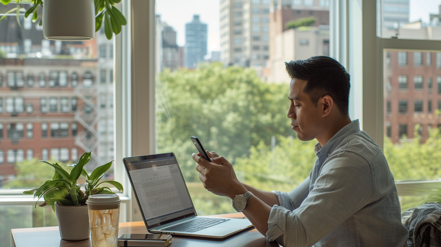 professional man scheduling his 15-minute consultation for men's group therapy NYC for professionals