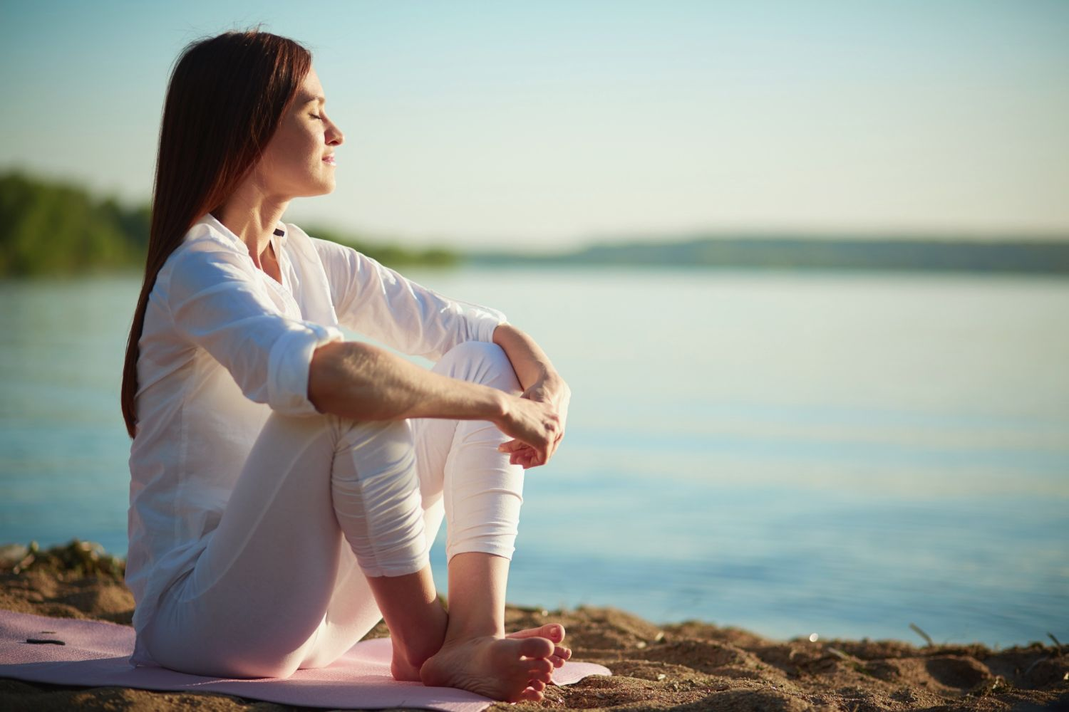 woman enjoying peace time