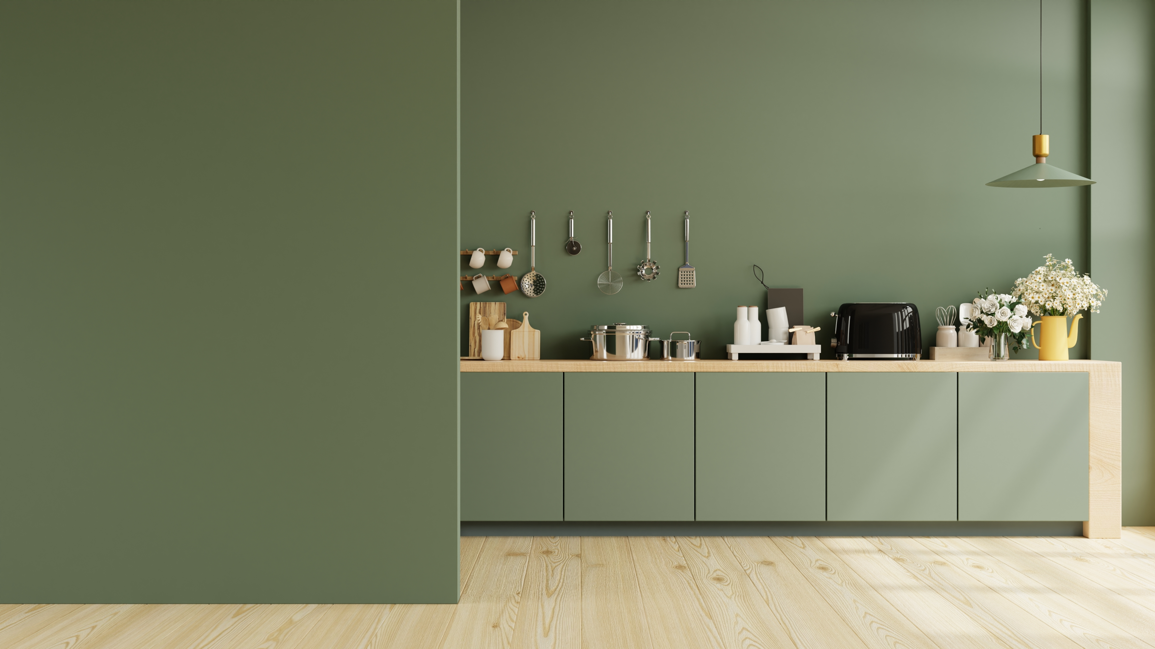 minimalist look in green