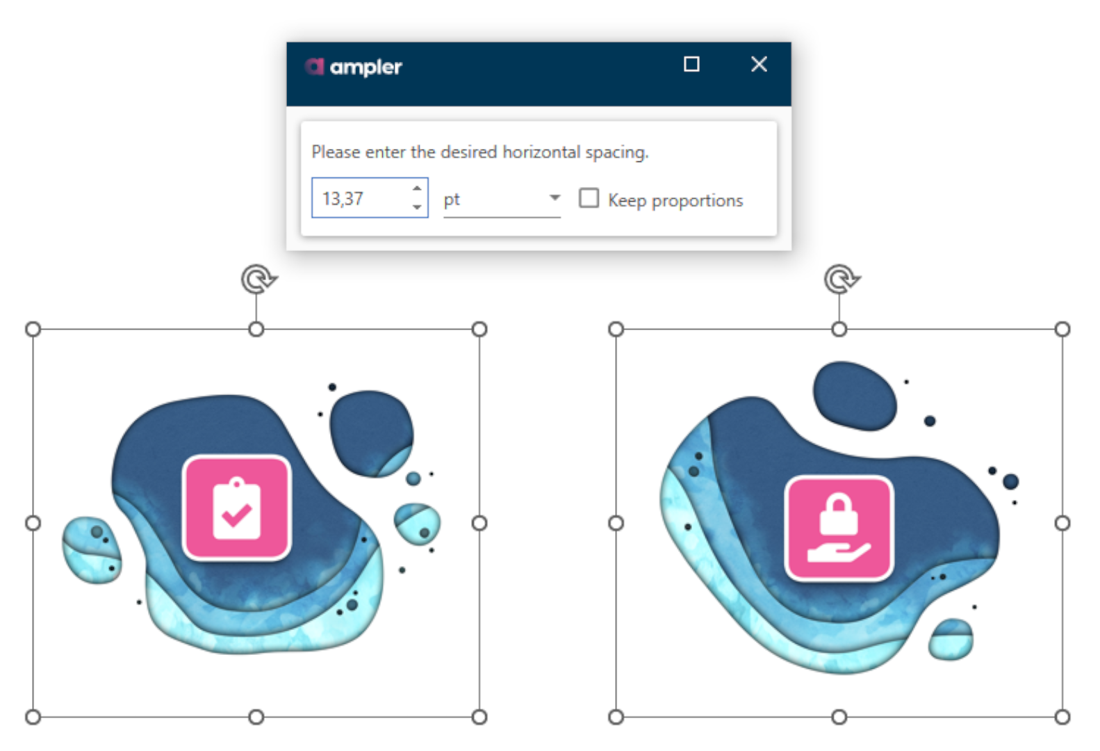 Position shapes or images with predefined space to get that precisely aligned slide