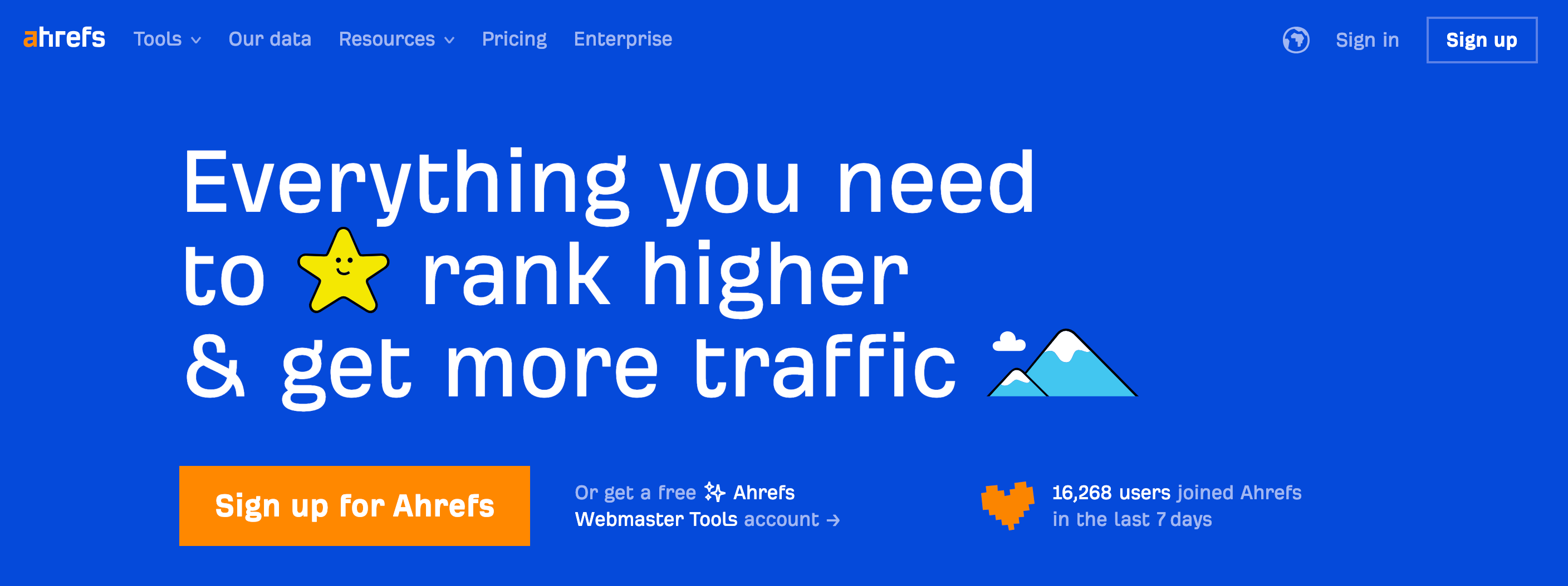 Ahrefs Homepage - best link building tools