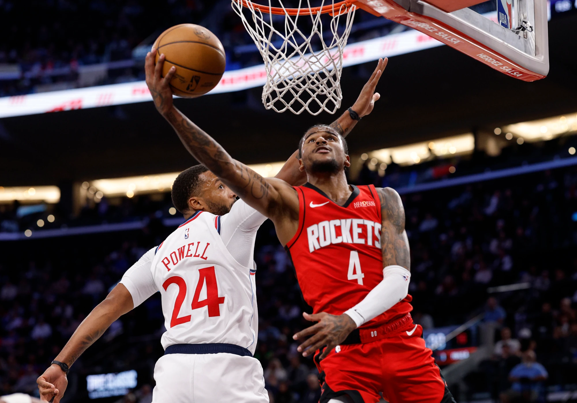 Jalen Green of the Houston Rockets scores a reverse basket against Norman Powell of the Los Angeles Clippers during the second half at Intuit Dome on December 8, 2024 in Inglewood. The LA Clippers are ranked #15 in our NBA Power rankings.