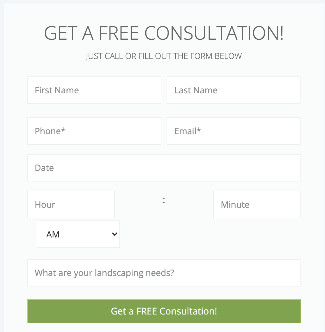 cllandscape.com offers free consultaions in exchange for your details - this also helps them define their customer.