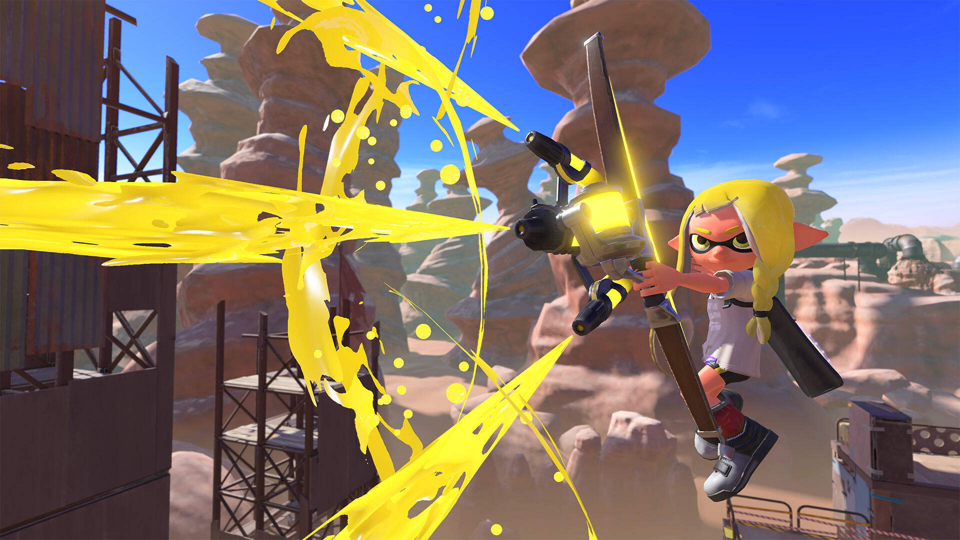 The Stringer bow, a new weapon being introduced in Splatoon 3