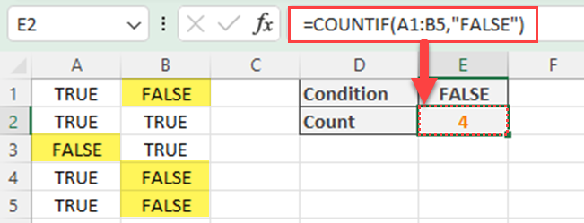 Count logical values - FALSE