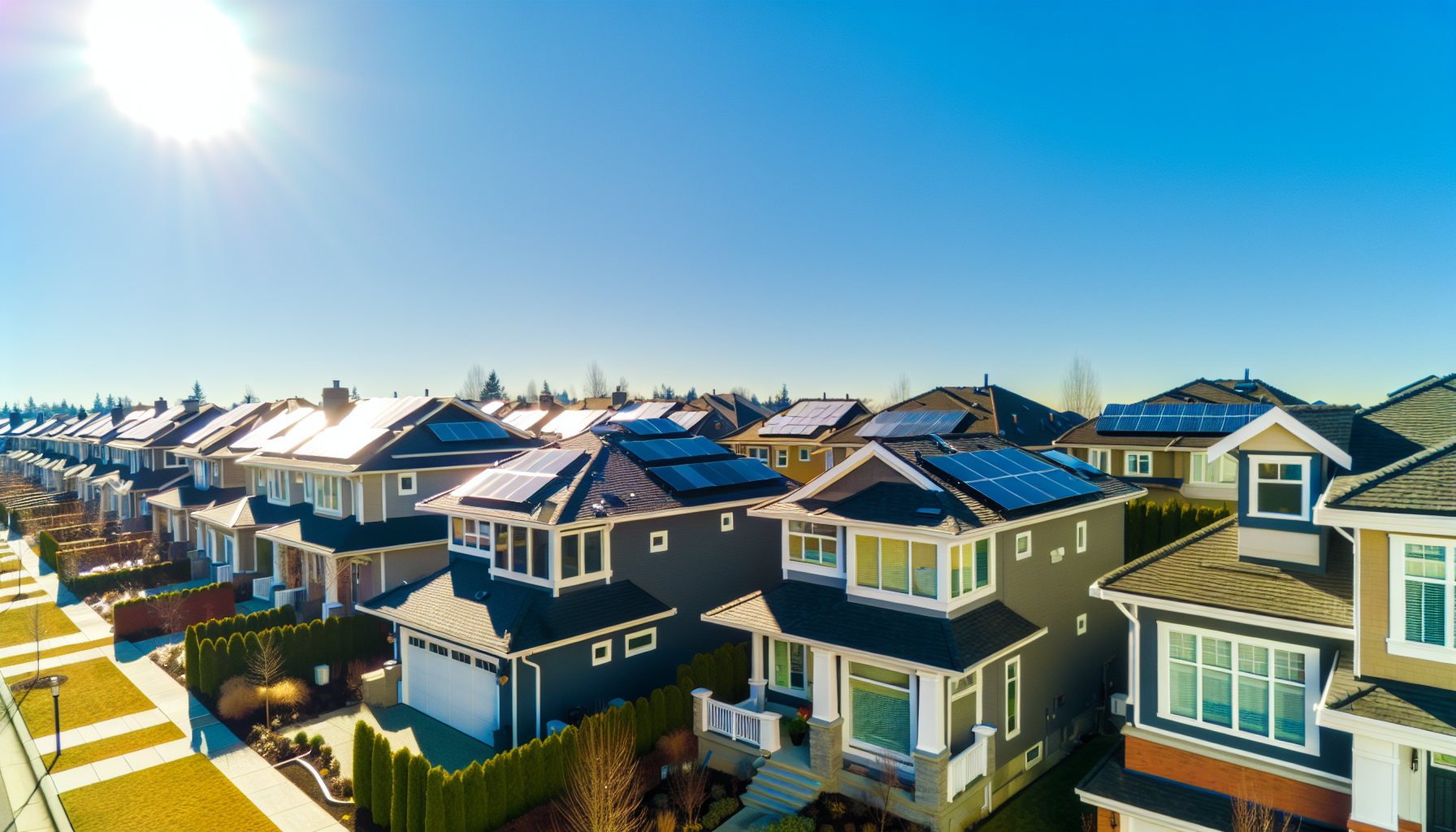 Solar panels on a residential rooftop showcasing sustainable energy efficiency