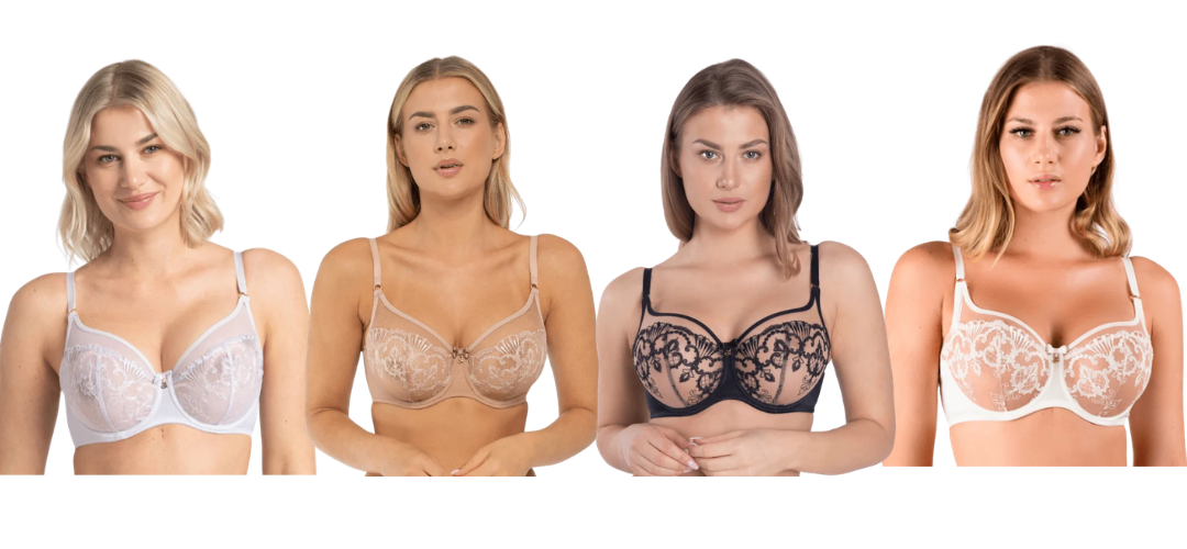 Models wearing Samanta Perla Full Cup Polish Bra for versatile styling