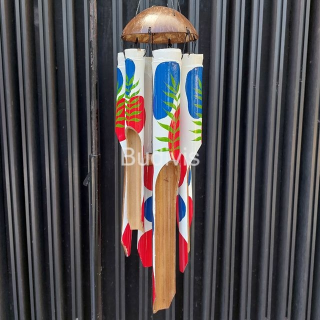 Bamboo Wind Chime Floral Hand Pinted