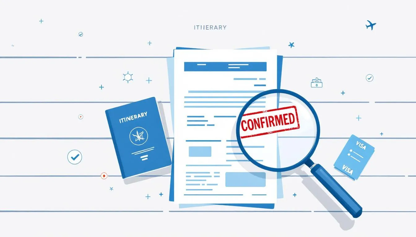 Indian visa officers verifying dummy ticket for confirmed booking