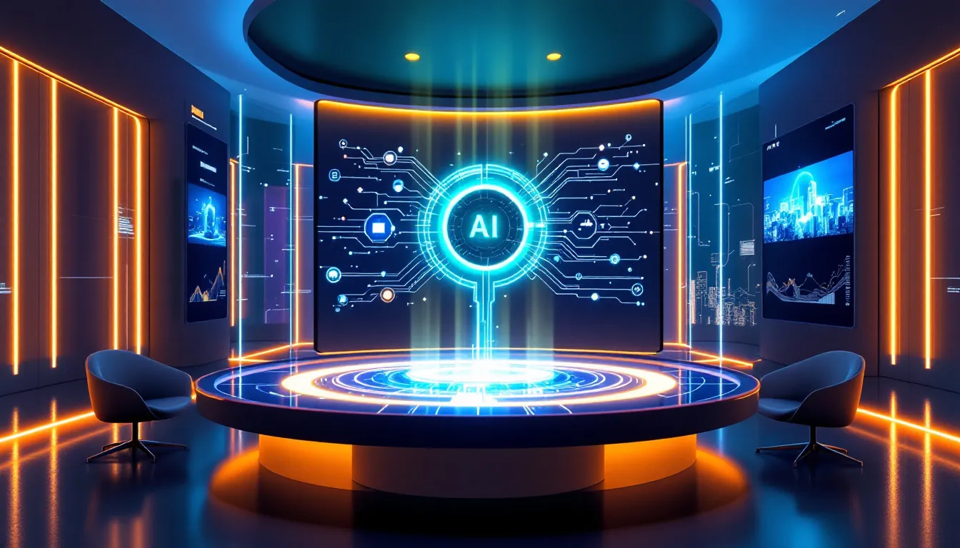 An illustration of AI integration transforming business models for sustainable growth.