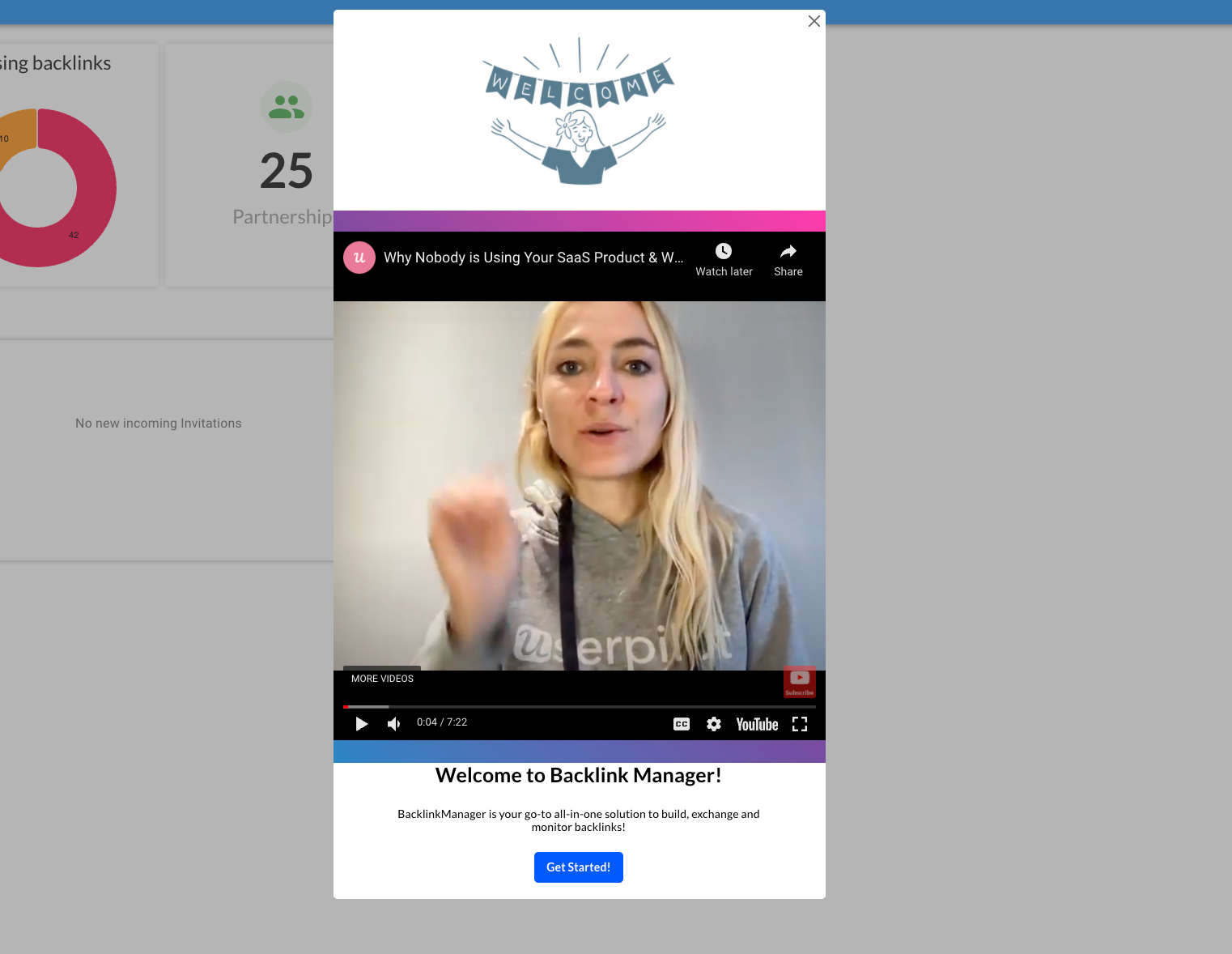 Userpilot welcome screen video 