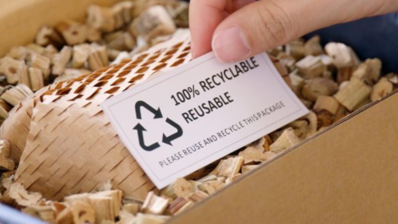 Recyclable packaging label