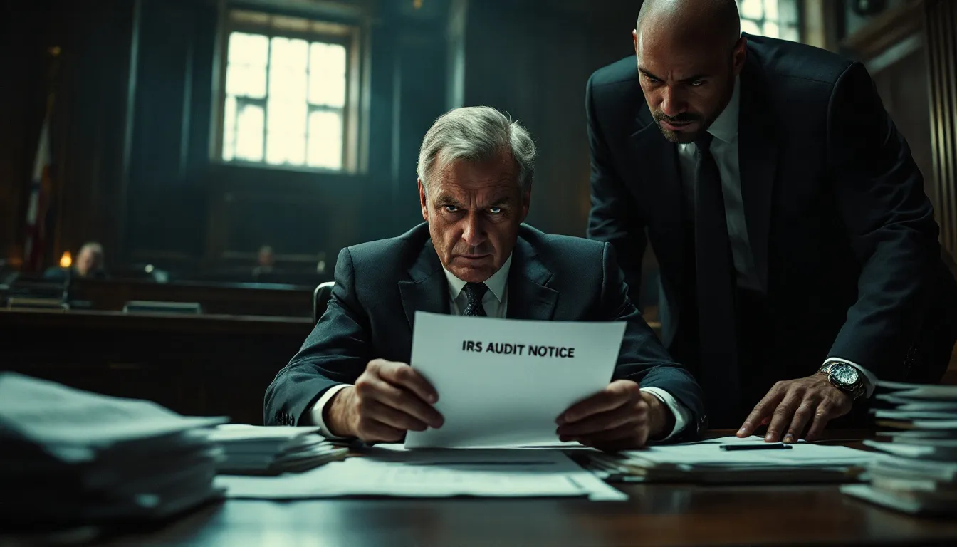 A visual representation of handling an IRS audit notice for a deceased person, showcasing necessary documentation.