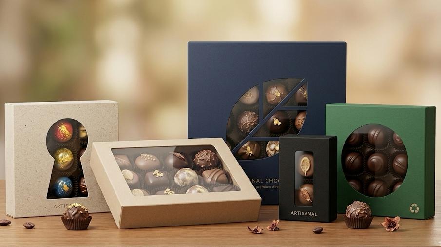 Chocolate box with windows