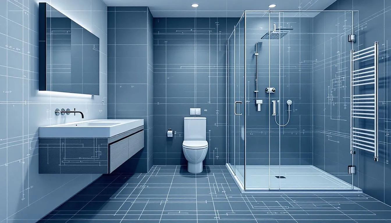A well-organized bathroom layout showcasing effective use of space for better functionality.