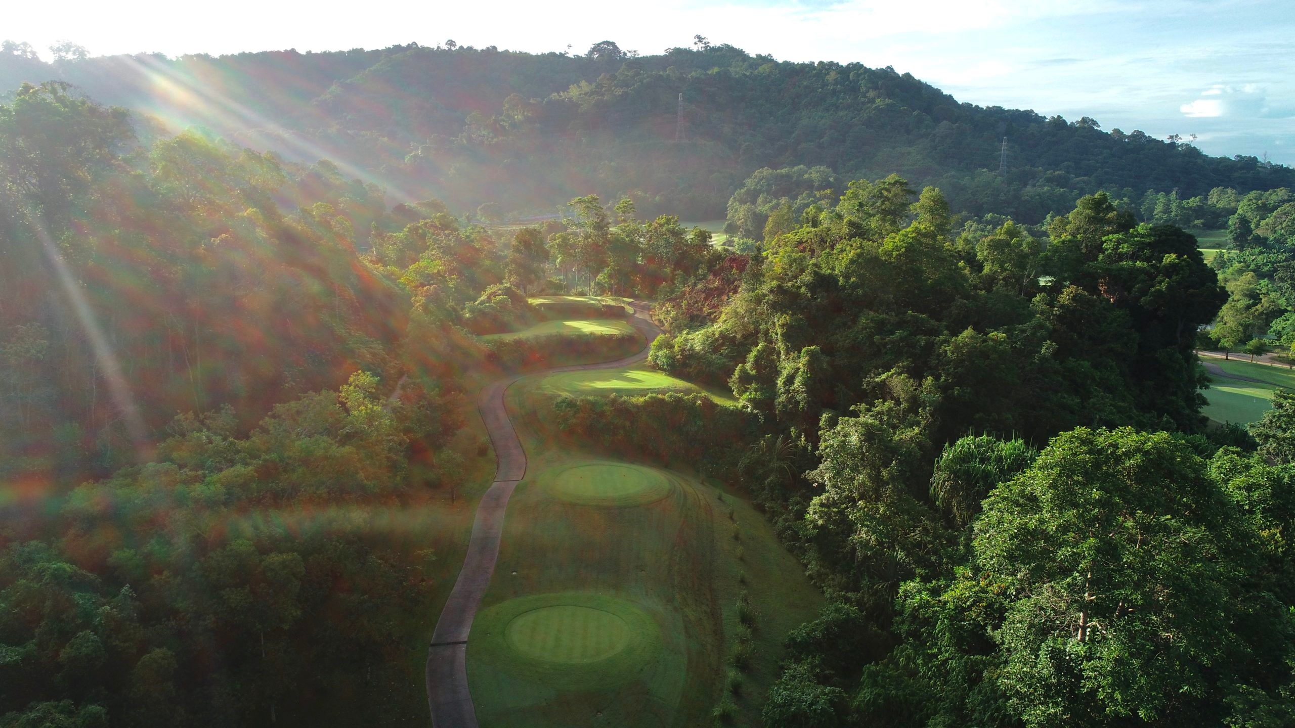 Many tee boxes on the 9th