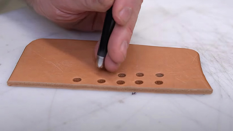 Punching Holes out of Leather using a Hand Tool