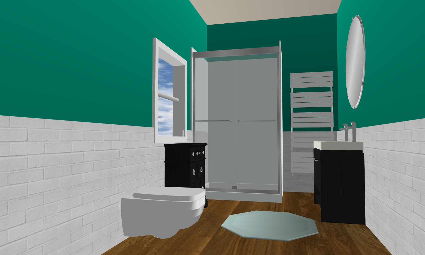 Plan 3D salle de bains 6 m2