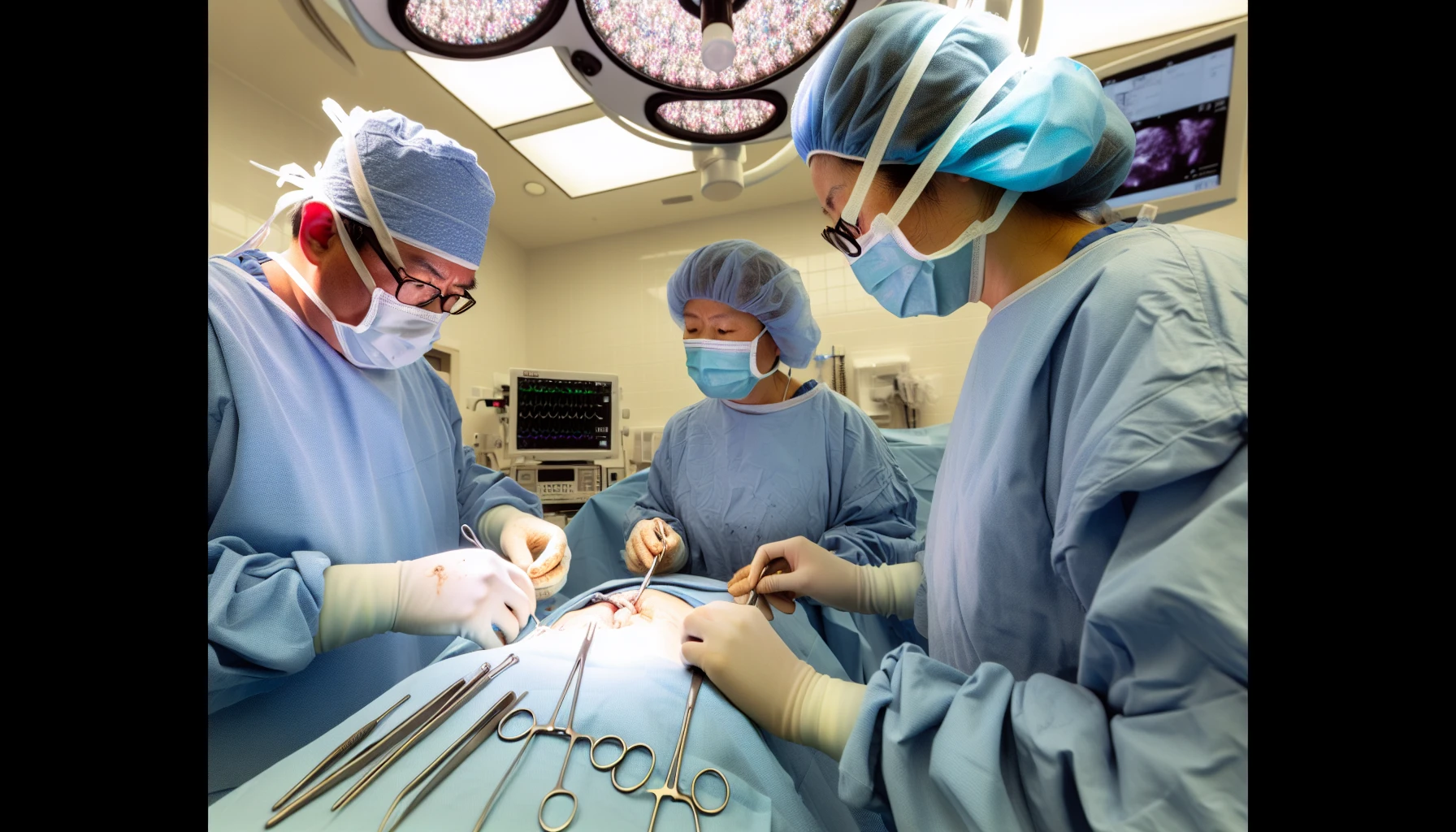 Photo of surgical procedure for lymph node resection